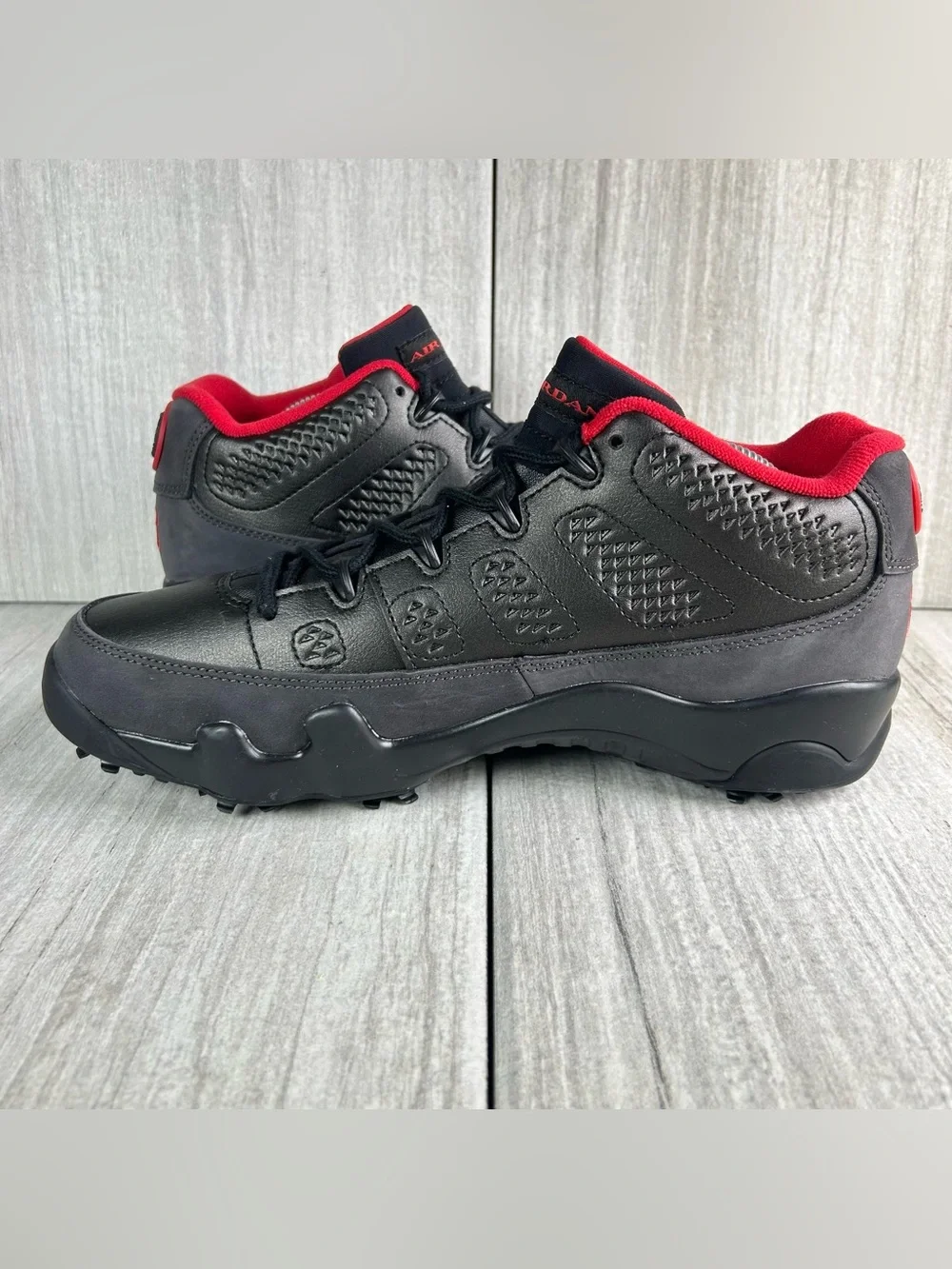 NEW Air Jordan 9 Retro Low Charcoal Golf Cleats Sneaker fj5934-002 Mens Size 9.5